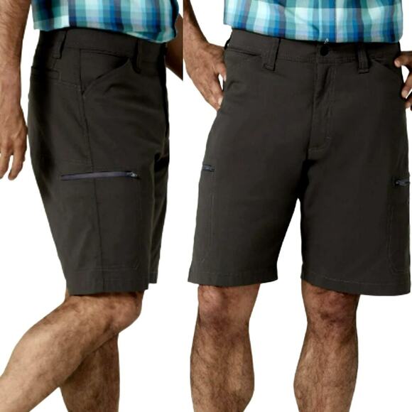 Wrangler Outdoor Flex Performance Zip Cargo Shorts Stretch Men Size 42 Off Black - Picture 2 of 12